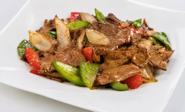 Wok-fried pork liver rice 爆炒猪肝饭